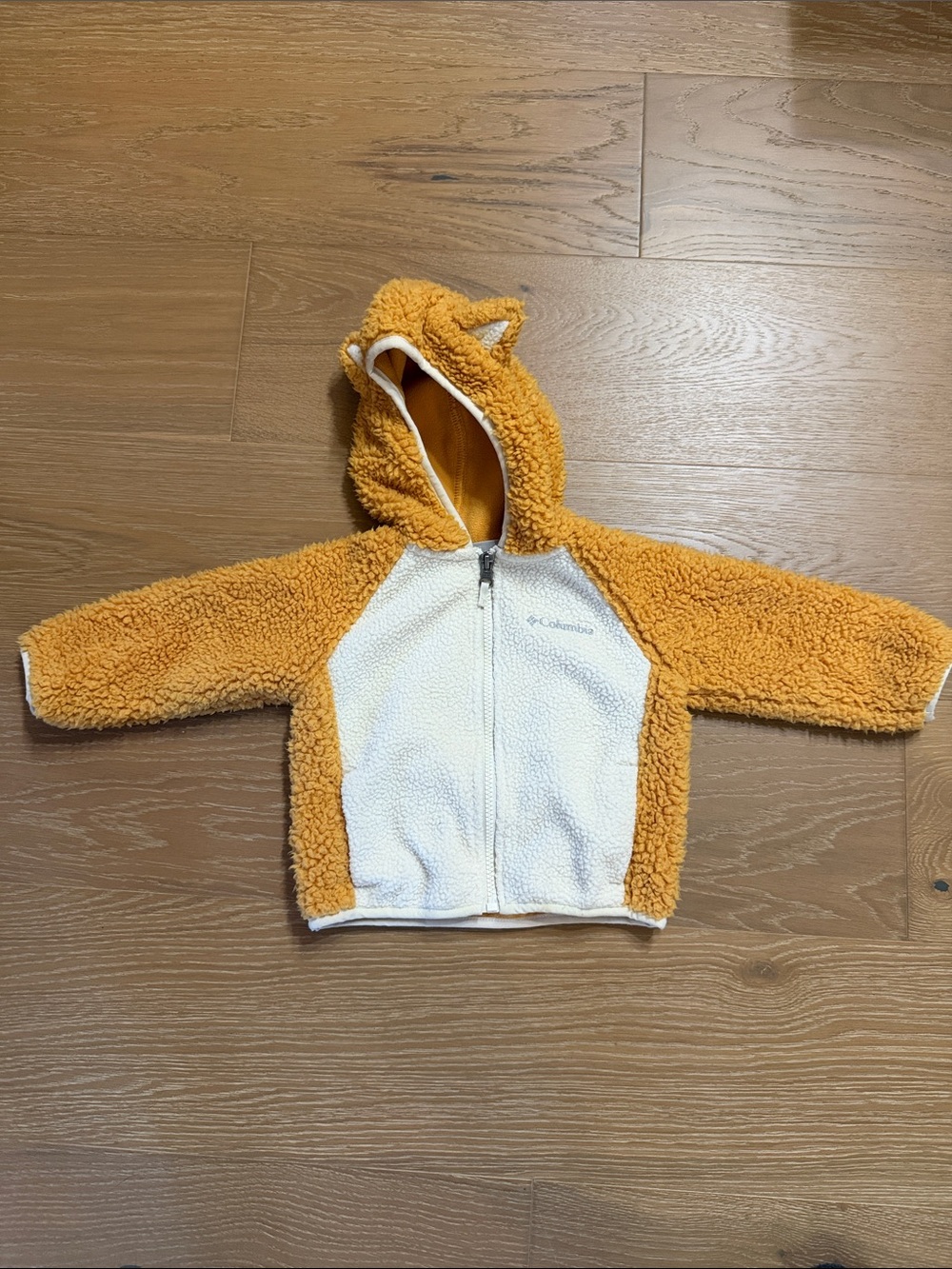 Columbia Kids Cozy Sherpa Hoodie in Mustard and Cream